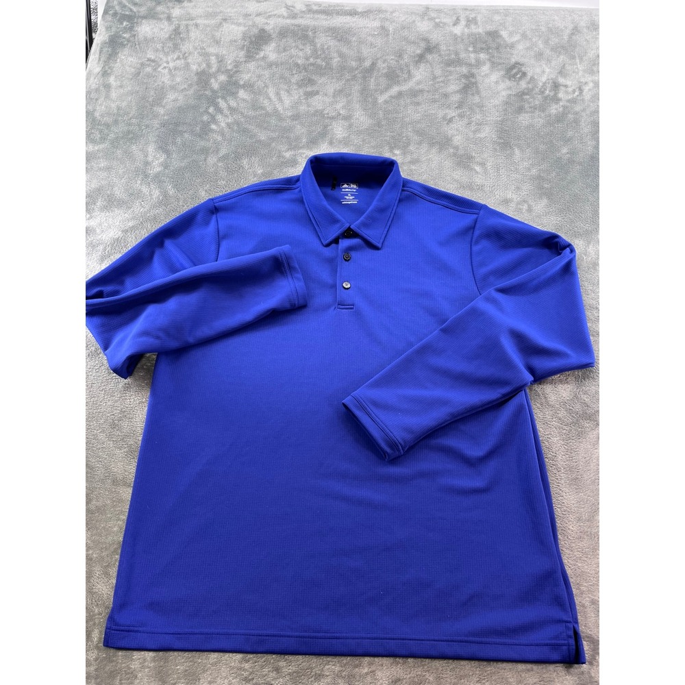 Adidas Golf Climalite Mens XL Royal Blue Long Sleeve Polo Shirt Z19740